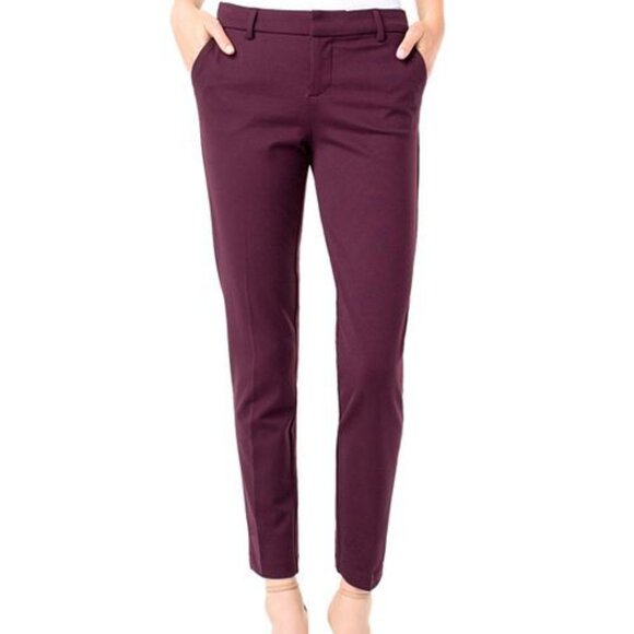 Liverpool Knit Slim Leg Pants Deep Purple Sz 2 - Picture 1 of 12